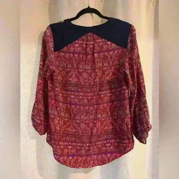 Women’s Quarter Sleeve Burgundy Blouse - Picture 4 of 5